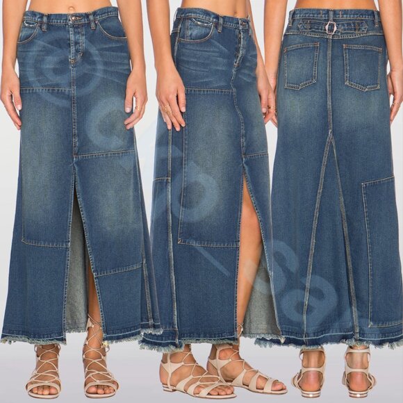 NWOT Free People Leann Patchwork Maxi Skirt Sz 27 - Picture 4 of 16